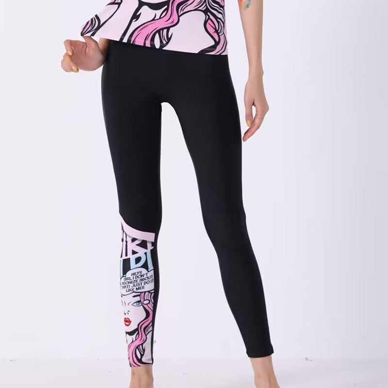 Black pink pants
